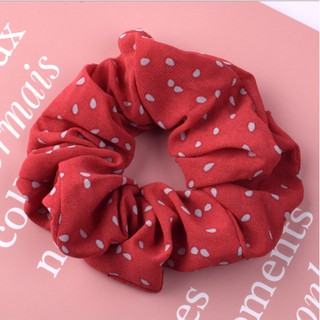 Dây Buộc Tóc Scrunchies Vòng Chấm Bi