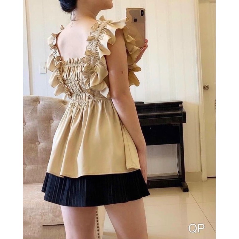 Áo baby doll nhún vai