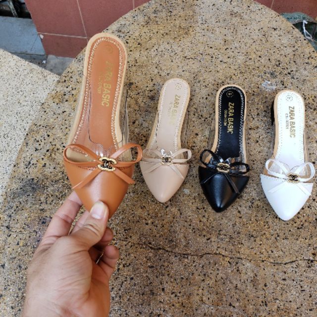 Dép sục nơ phối quai trong