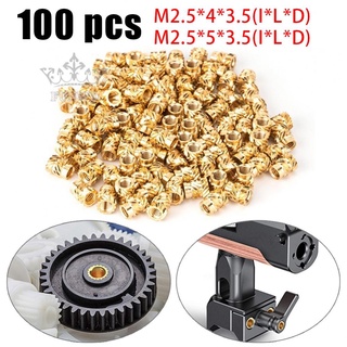 【FUNWD】100PCS Threaded Insert Self-clinching Nut Brass Internal Thread Knurled M2.5