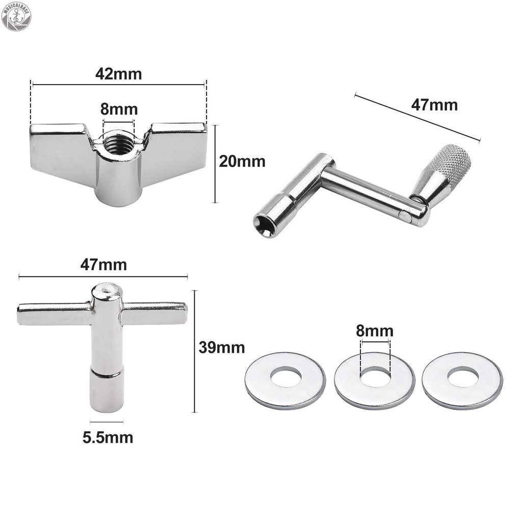 Set 23 Phụ Kiện Thay Thế Gồm Giá Đỡ Và Vòng Đệm Chũm Chọe / Trống