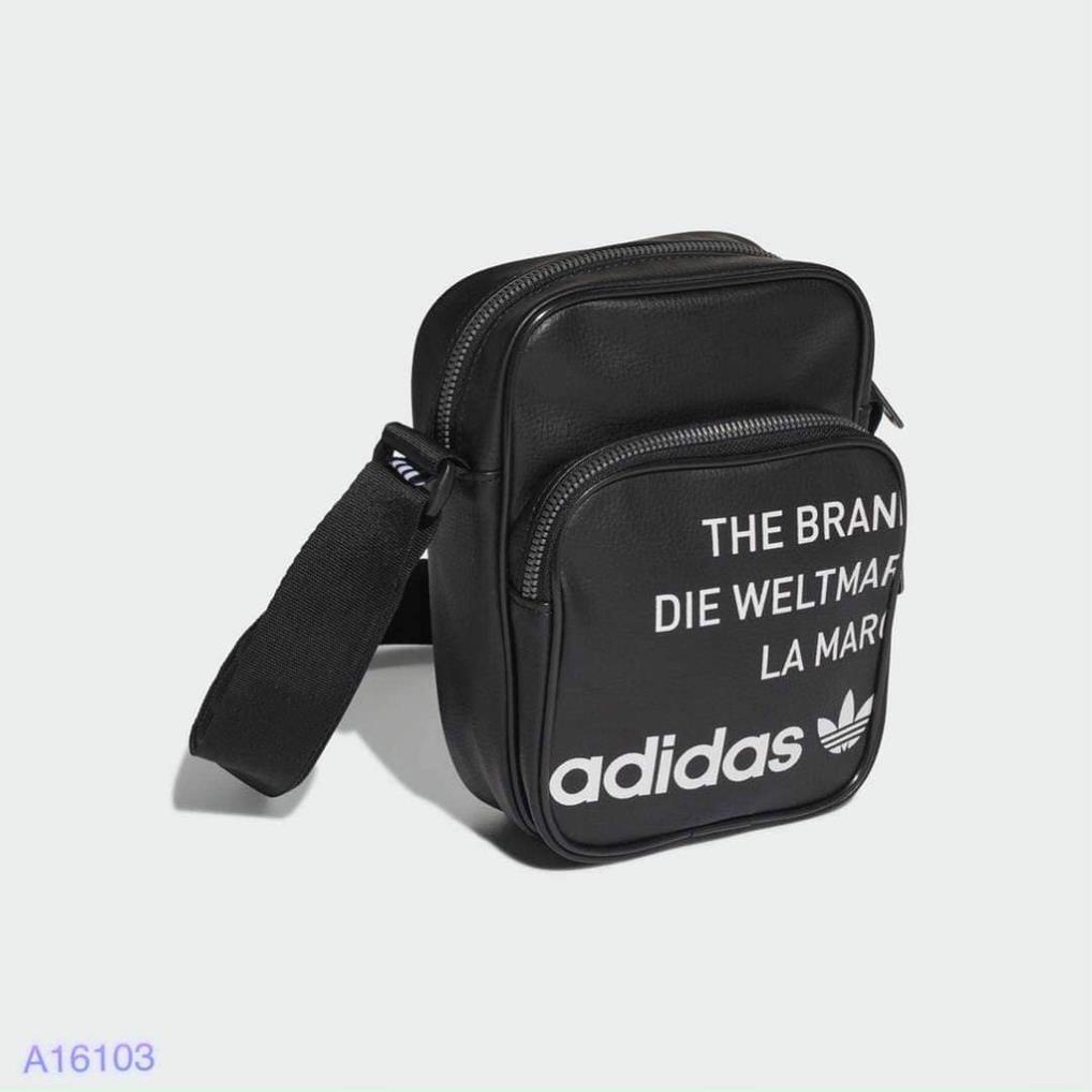 [ XẢ LỖ ] Túi Đeo Chéo Adidas Đen Vintage Mini Bag Classic Black Full Tag Code