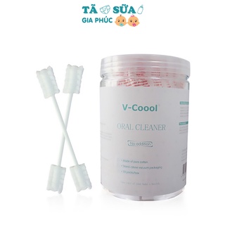 Que tưa lưỡi, rơ lưỡi V-cool đầu bông xếp lớp sóng vệ sinh răng miệng cho trẻ