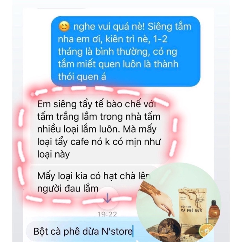 bột tắm cà phê dừa non thiên nhiên 100gam