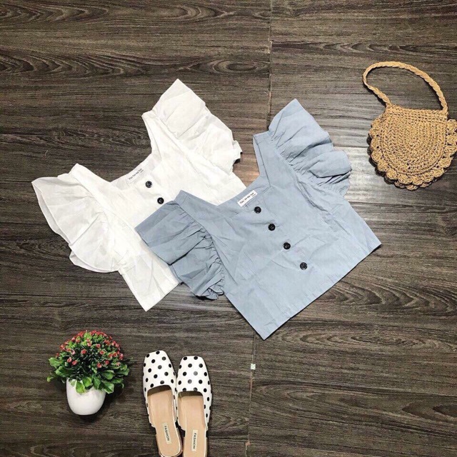 Áo croptop tay cánh tiên | BigBuy360 - bigbuy360.vn