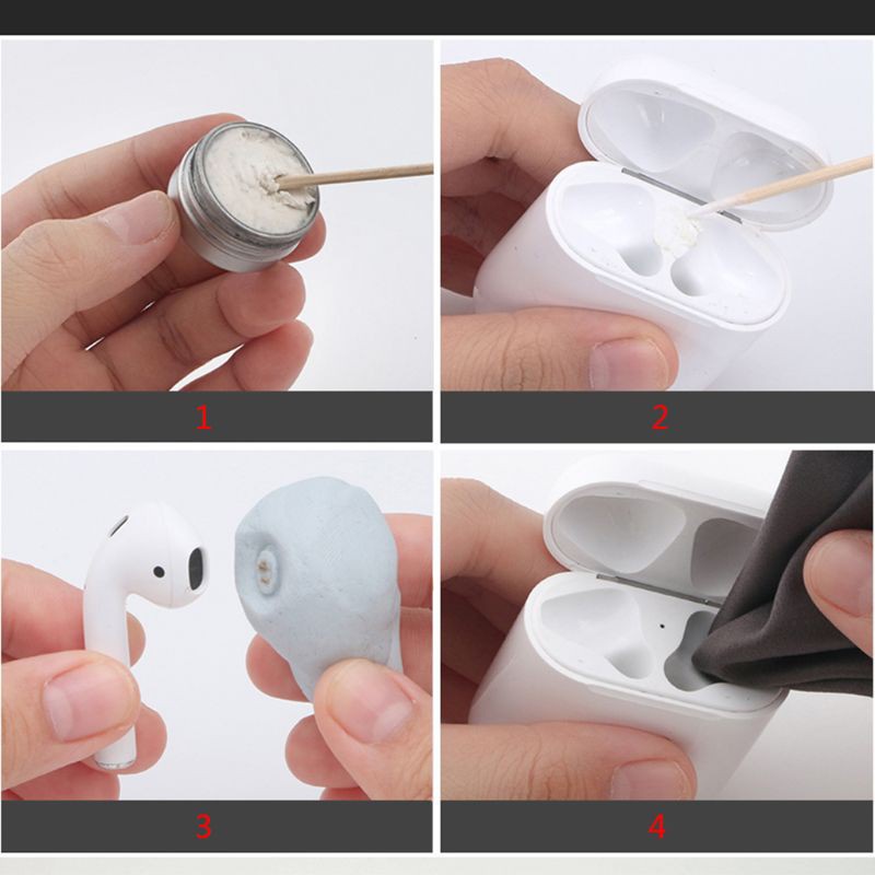 Bộ dụng cụ thanh chổi làm sạch bằng cotton dành cho hộp sạc tai nghe Airpods 1/2