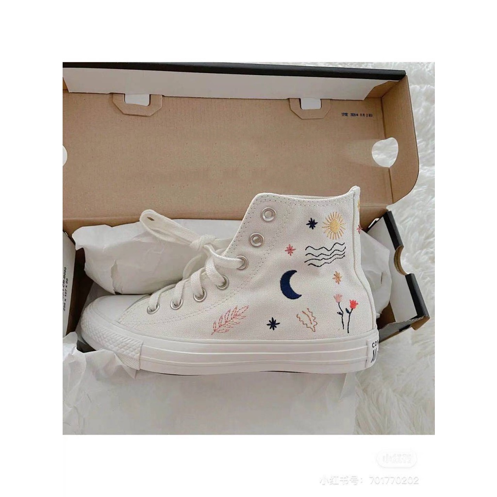 Giày Thể Thao CONVERSE CHUCK TAYLOR ALL STAR Thêu Họa Tiết Phong Cách Cổ Điển 1970s