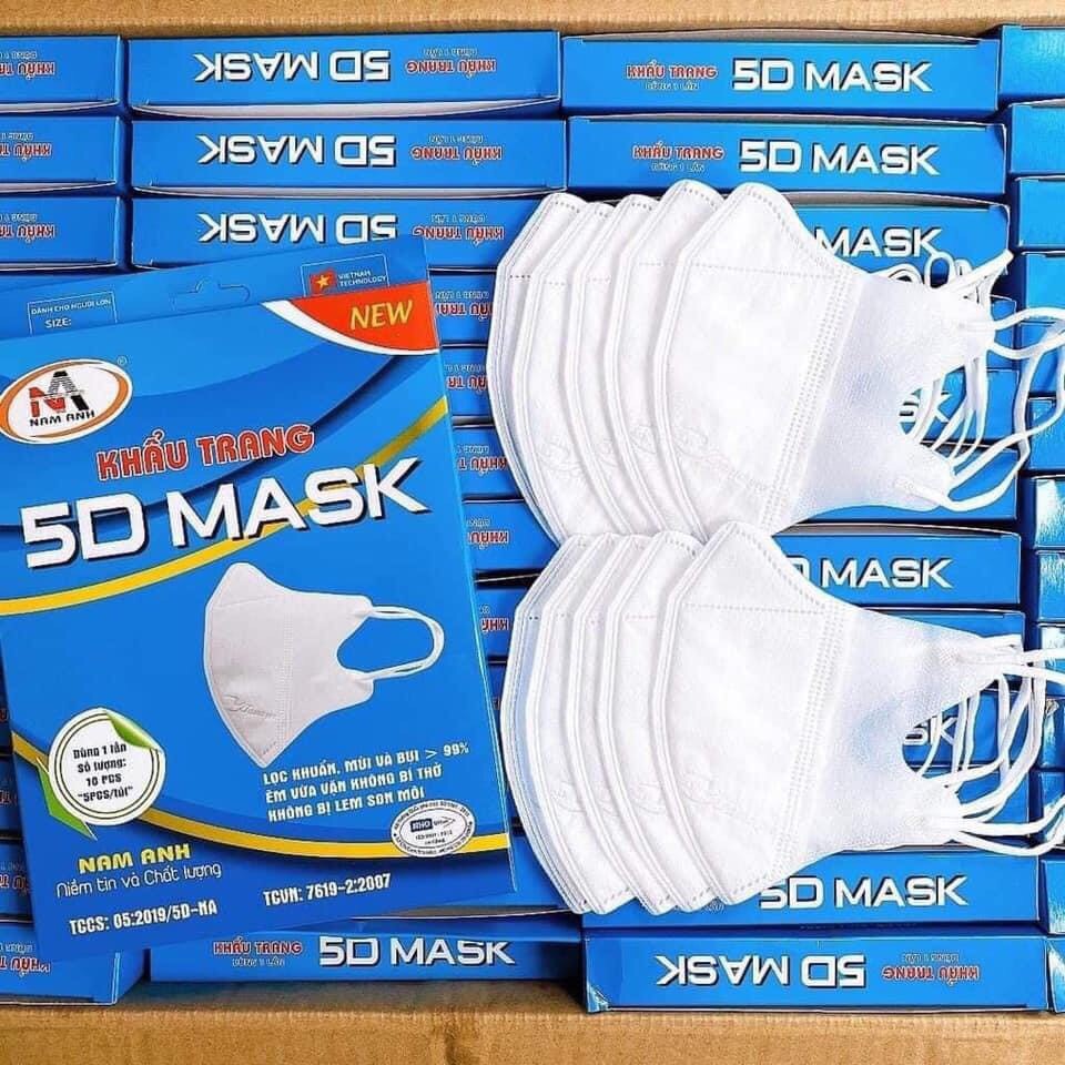 Hộp khẩu trang 5D Mask NAM ANH 3 lớp 10 cái / hộp