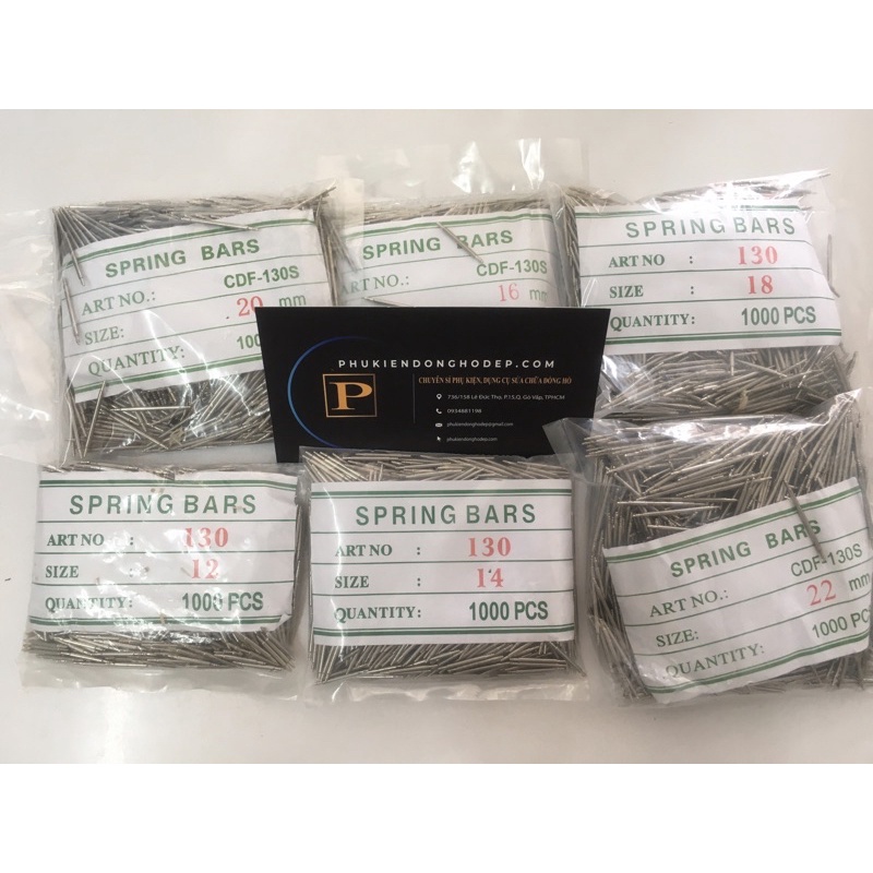 Bịch chốt lò xo đủ size 12mm 14mm 16mm 17mm 18mm 19mm 20mm 21mm 22mm gắn dây đồng hồ thép không gỉ
