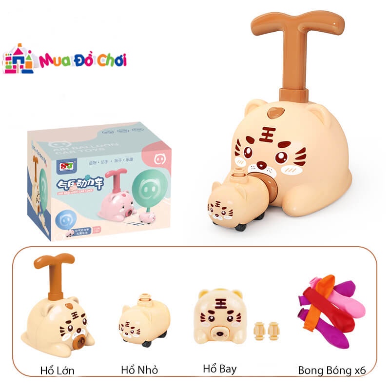 Bộ đồ chơi bơm bóng chạy xe hình thú dành cho các bé