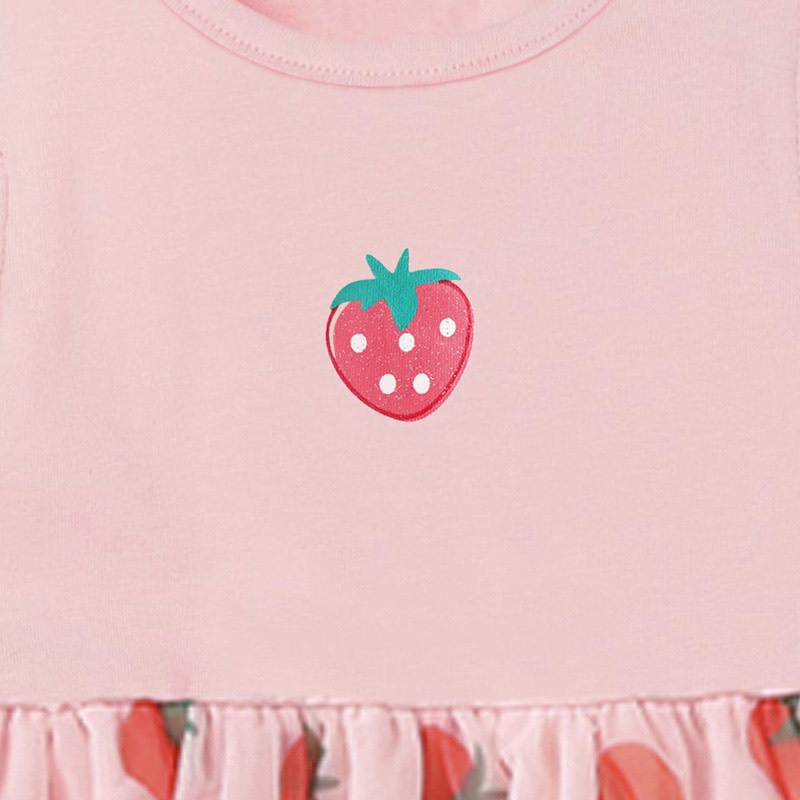 [ Hàng chính hãng ] Váy LITTLEMAVEN hồng dâu cực đẹp cho bé gái