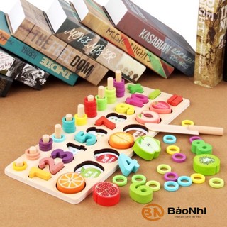 Cột Tính Số Học Kèm Cắt Trái Cây- Giáo Cụ Montessori