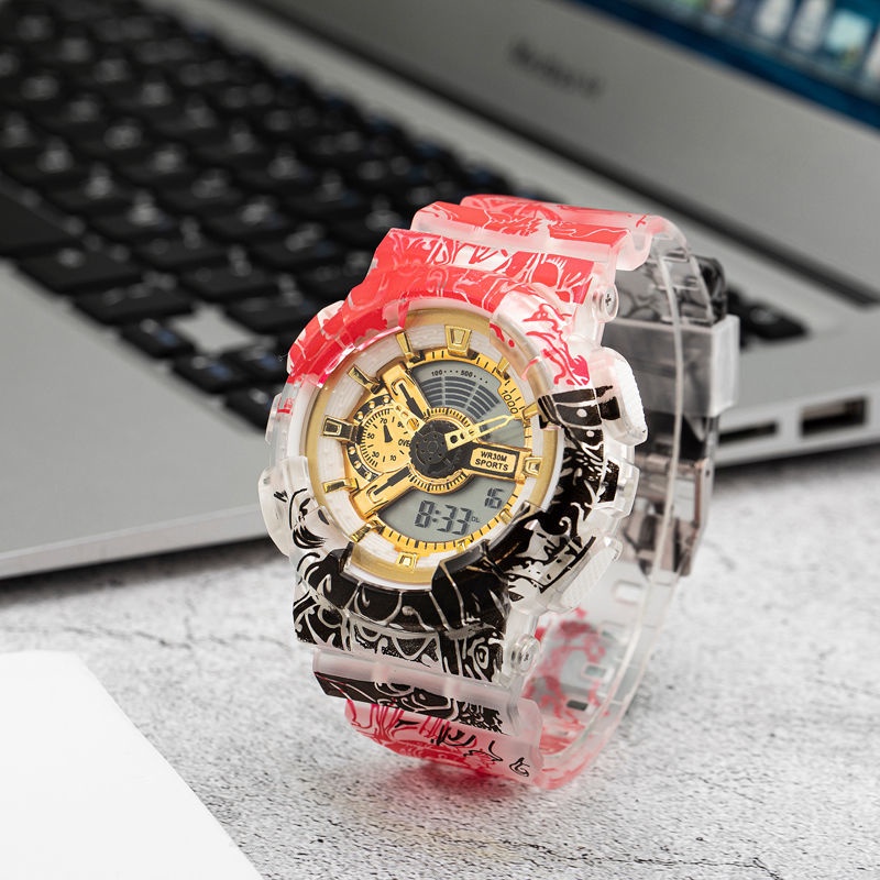Đồng Hồ Điện Tử Đa Năng Phát Quang Chống Thấm Nước Phong Cách One Piece Hàn Quốc
