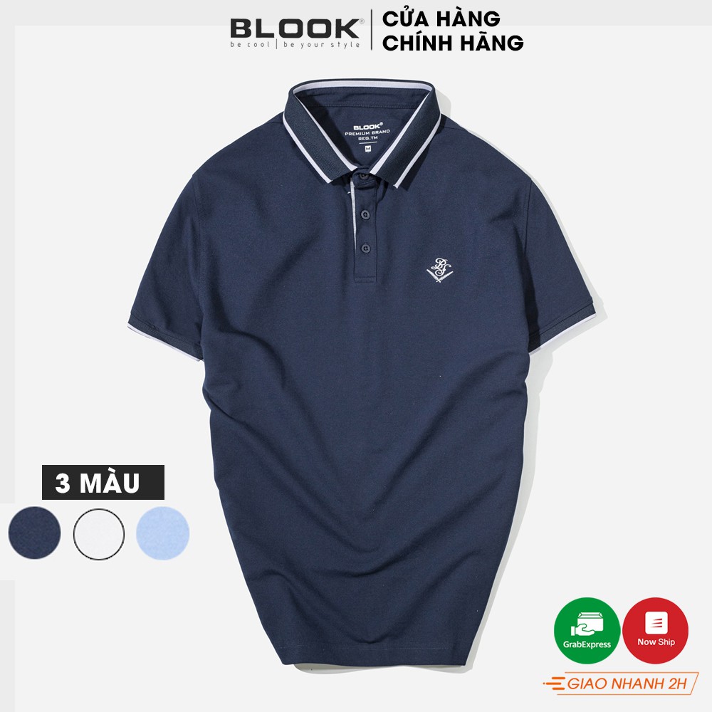 Áo polo nam slimfit BLOOK Vải thun cá sấu 3 màu cơ bản 32077 (HÌNH THẬT)