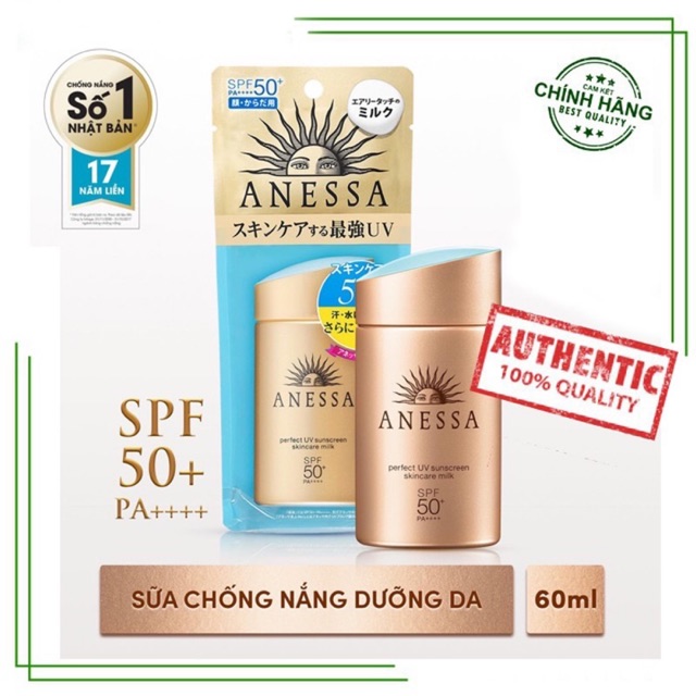 Sữa chống nắng bảo vệ hoàn hảo Anessa Perfect UV Sunscreen Skincare Milk SPF 50+