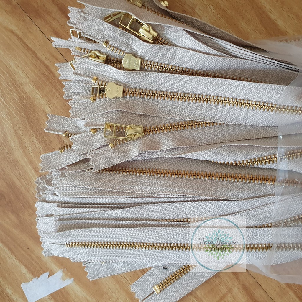 Size 22cm- dây khóa kéo kim loại ykk răng 5