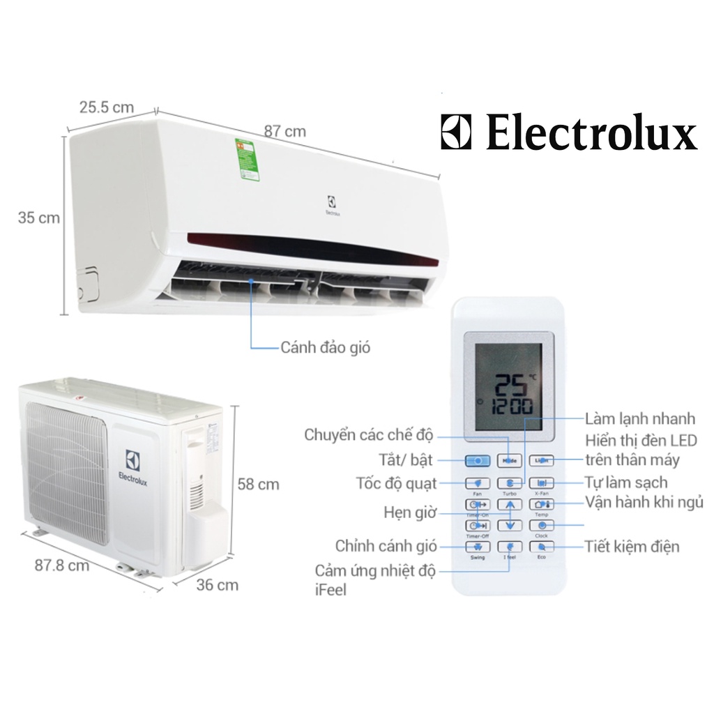 [Mã ELHA22 giảm 5% đơn 300K] Điều khiển điều hoà máy lạnh ELECTROLUX