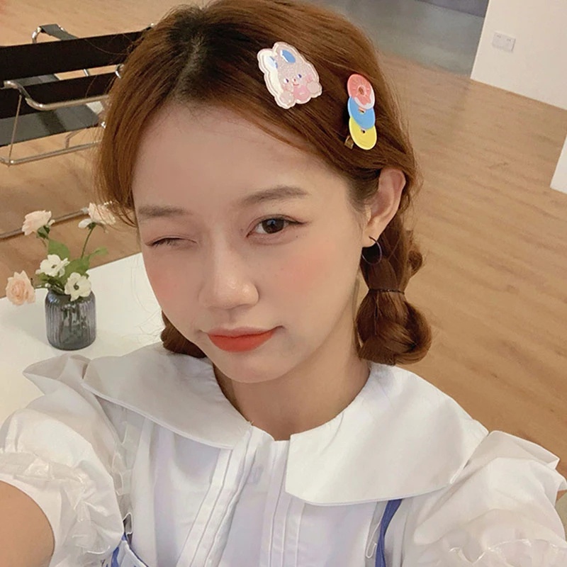 Set 2 / 3 Kẹp Tóc Hình Hoa / Động Vật Dễ Thương Cho Bé Gái