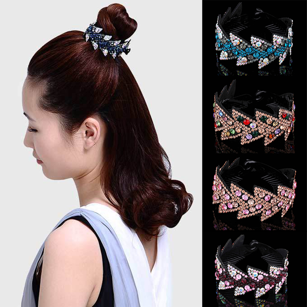 Kẹp búi tóc đính đá pha lê thời trang thanh lịch cho nữ