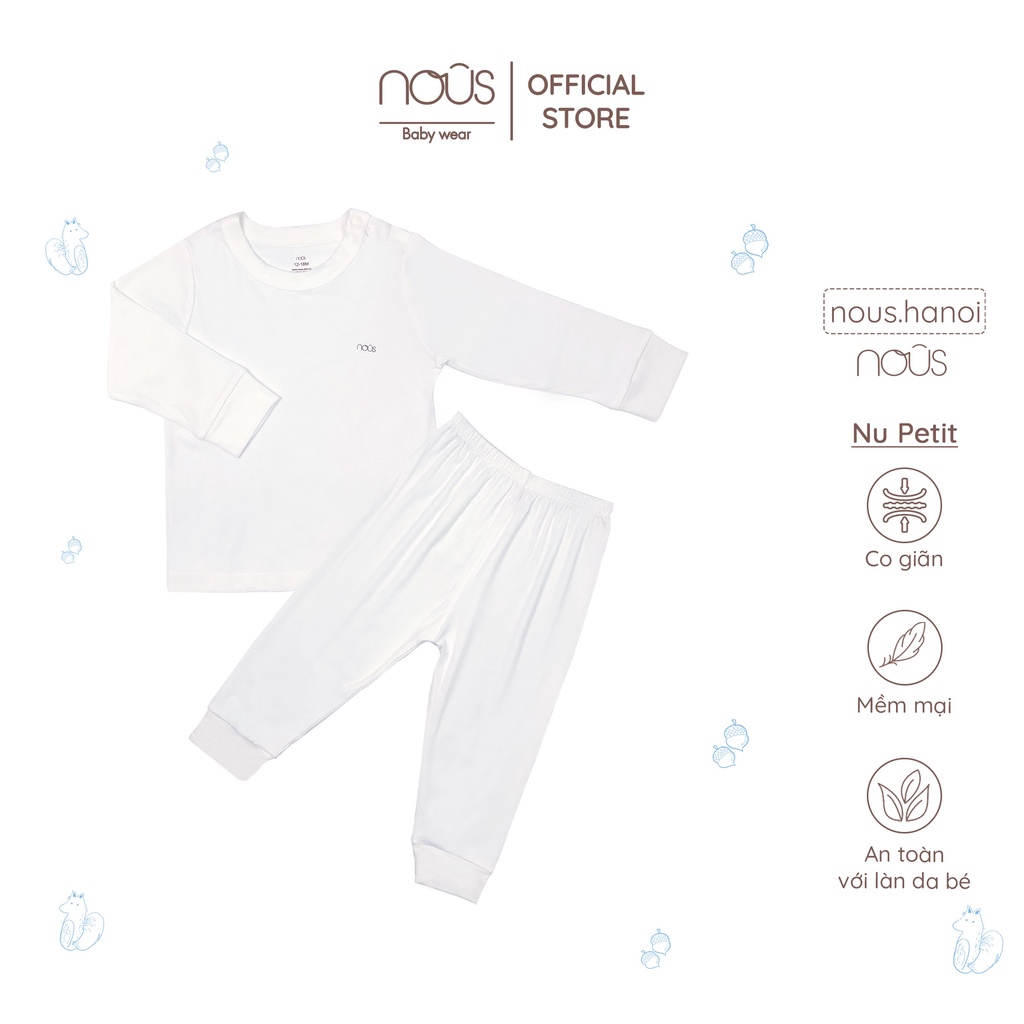 Bộ Quần Áo Dài Tay Nous Cài Vai Dài, Nu Petit - Nu Doux (Size 12-18 Đến 18-24 Tháng)