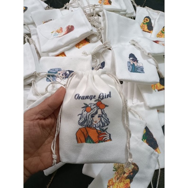 Túi dây rút mini vải CANVAS đựng quà, trang sức, túi thơm, mỹ phẩm
