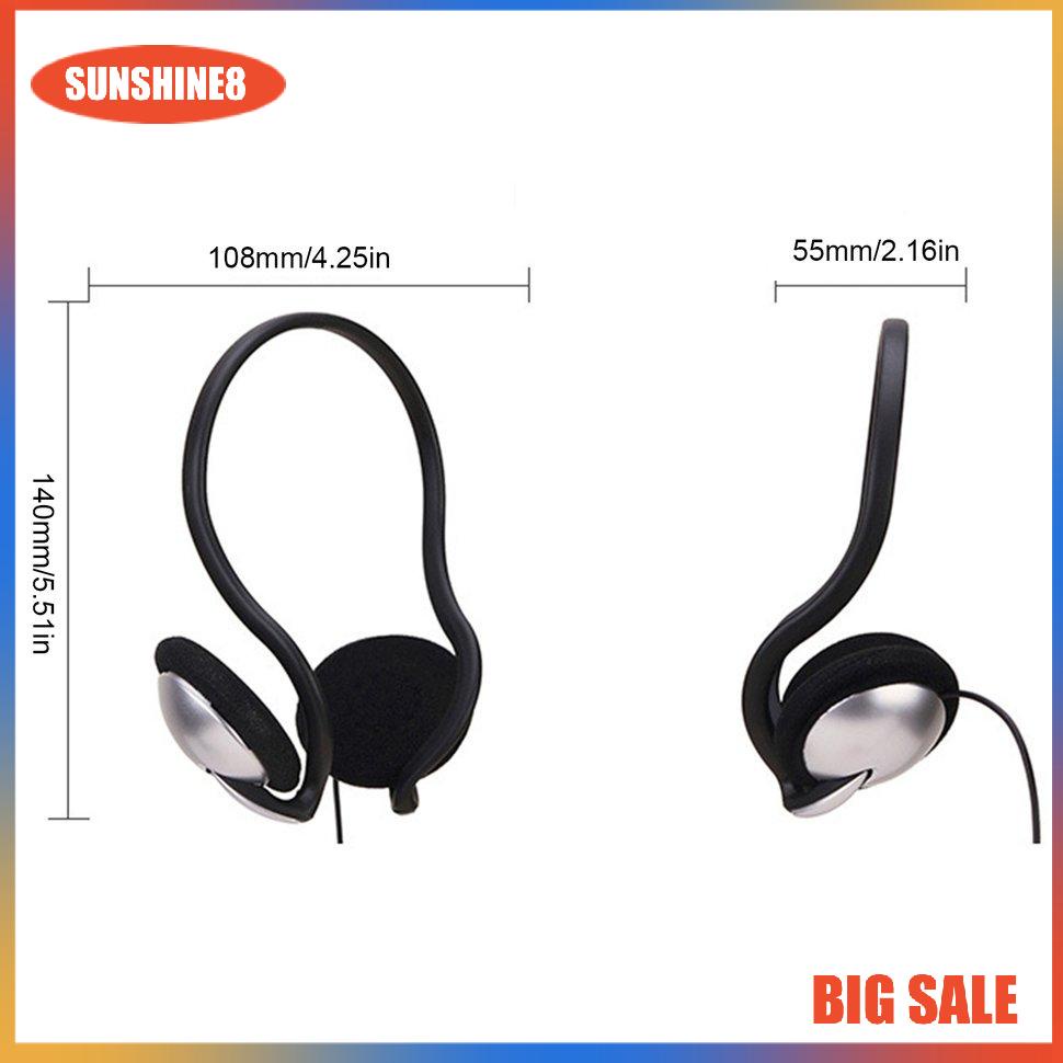 【SUN】Neck Cord Headphones Headset With Piano Plug For TV And PC Phones Earphone
