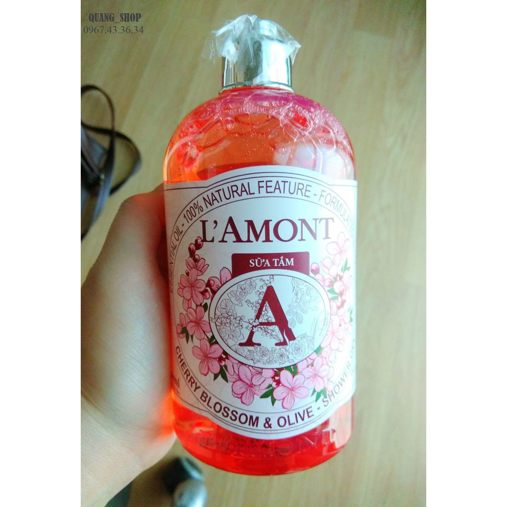 Combo Sữa Tắm và Sữa Dưỡng thể LAMONT En Provence Cherry Blossom Hoa Anh Đào 500ml và 250ml