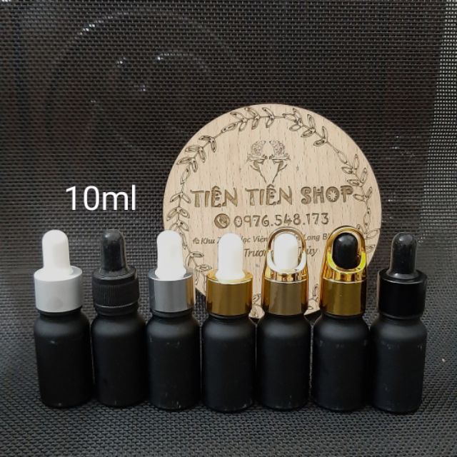 Chai thủy tinh sơn đen 5ml, 10ml đầu bóp