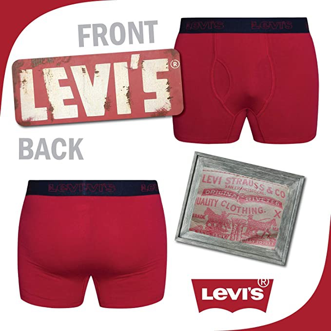 [Nhiều màu] Quần lót nam Levi's Men's Cotton Stretch 3-Pack Boxer Briefs