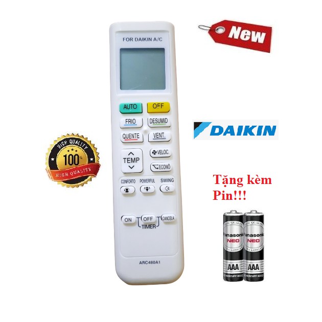 Điều khiển điều hòa Daikin- Hàng tốt các dòng Daikin ATKA ATKQ ATKC ATF FTHF FTC FTV FTKQ Tặng kèm Pin