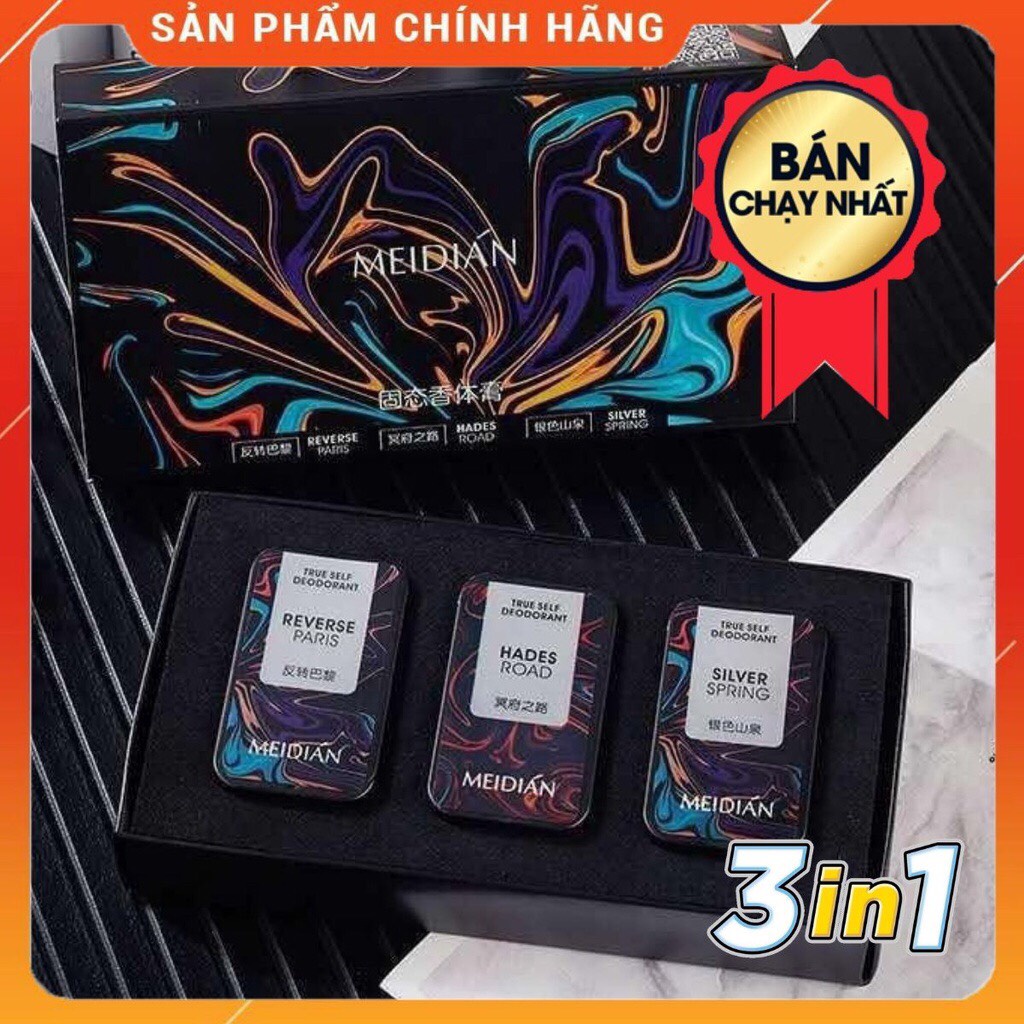 Nước Hoa Khô Nam Nữ- Sét 3 mùi dạng sáp Median chính hãng unisex ngọt nhẹ thơm lâu