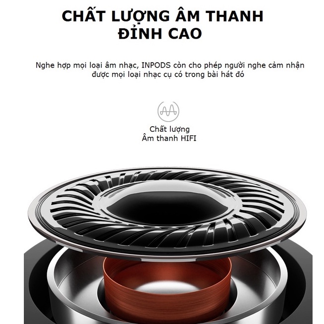 Tai nghe bluetooth không dây Gutek i12 TWS điều khiển cảm biến âm thanh HIFI