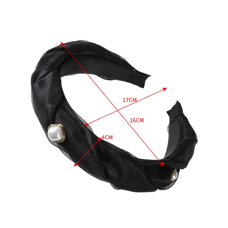 Băng Đô Cài Tóc Bản Rộng Dạng Lưới Thắt Nút Đính Ngọc Trai Phong Cách Hàn Quốc Cho Nữ