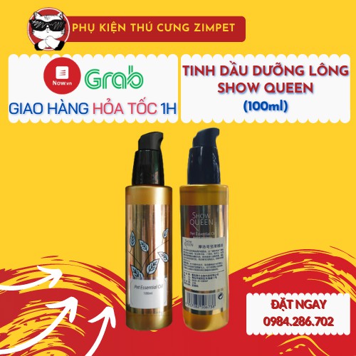 Tinh Dầu Dưỡng Lông cho chó mèo Pet Essential Oil Show Queen 100ml phiên bản mới