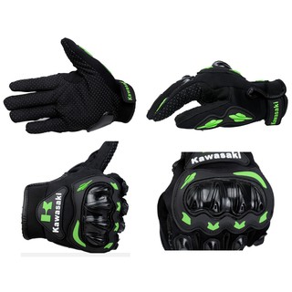 Găng tay phượt gù nhựa dài Kawasaki Full ngón