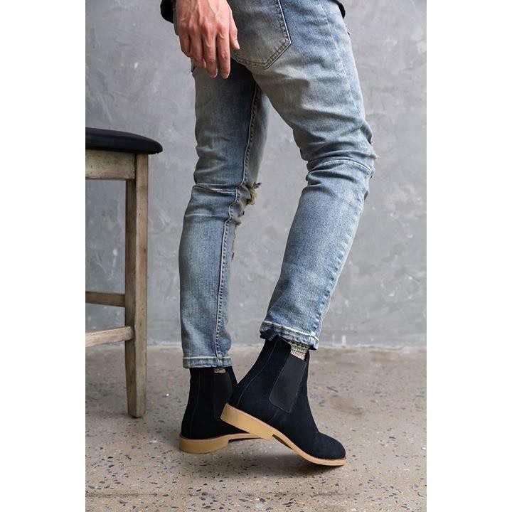 [Da bò thật 100%] Giày Chelsea boot 2020 da lộn ver 2.0 cao cấp tăng chiều cao