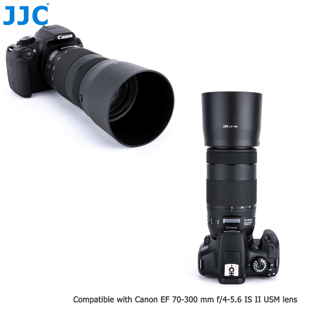 Loa che nắng JJC ET-74B lens Canon EF 70-300mm f/ 4-5.6 IS II USM/ RF100-400mm F5.6-8 IS USM EOS R3 R5 R6 R RP Ra