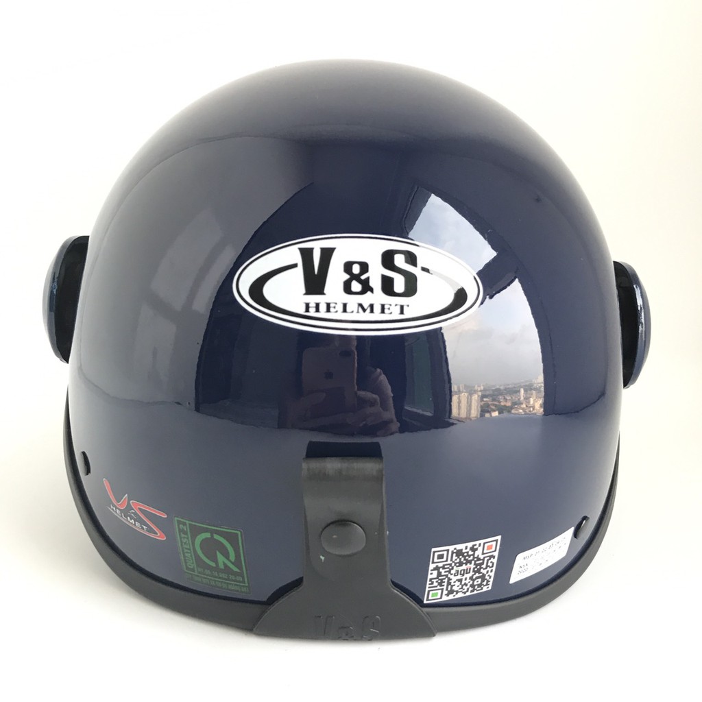 Mũ bảo hiểm nửa đầu có kính V&amp;S Helmet - VS105K - Xanh than bóng