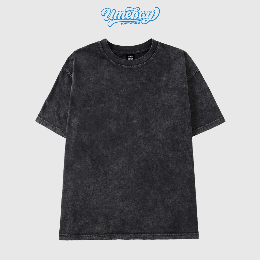 Áo thun tay lỡ nam nữ unisex Wash, phông form rộng oversize 100% Cotton đen 4ST-T15
