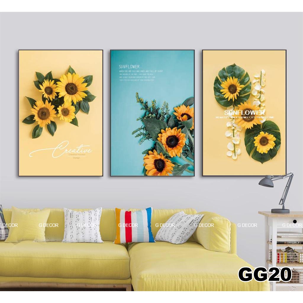 Tranh treo tường canvas khung gỗ 3 bức phong cách hiện đại Bắc Âu tranh hoạt hình trang trí phòng khách phòng ngủ bé 14