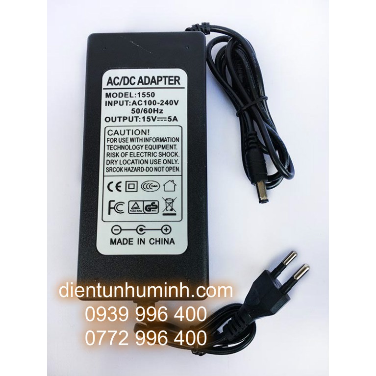 Nguồn sạc loa kẹo kéo 15v 5a _ củ sạc loa kéo _ adapter loa kéo
