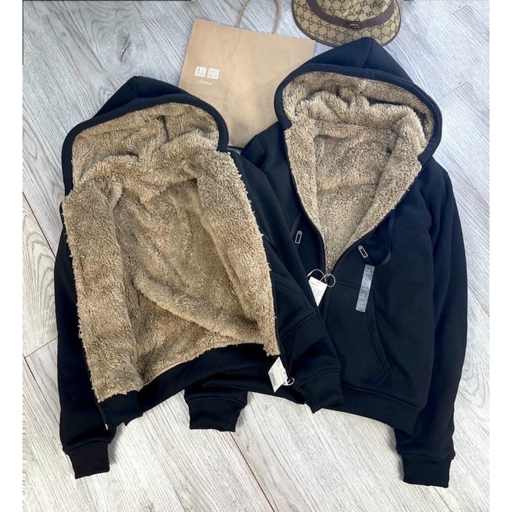 Áo khoác nỉ hoodies lót lông full áo siêu ấm