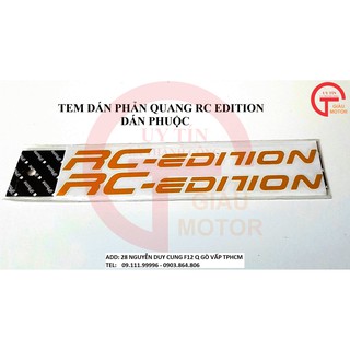 Cặp tem phản quang dán phuộc rc edition màu cam , chống nước, bong tróc