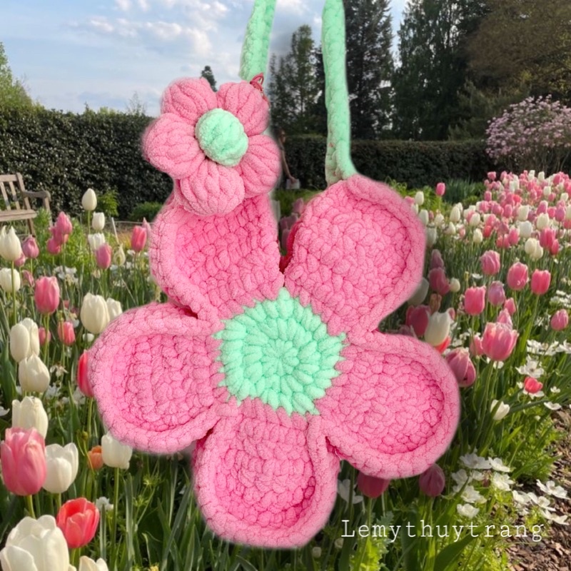 [TÚI HANDMADE] Crochet bloom bag - Túi len hình bông hoa cúc - Hàng có sẵn