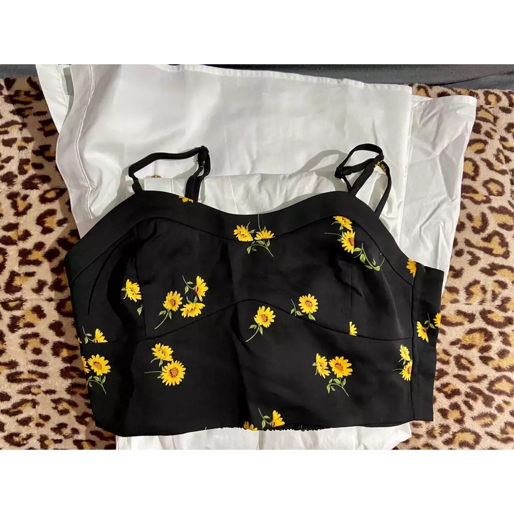 Vero Moda Đầm Sơ mi Trắng phối áo Hai Dây in Hoa Cúc cho Nữ 32137D005