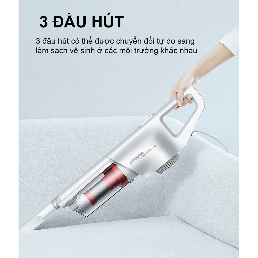 Máy Hút Bụi Cầm Tay Deerma DX600S 2021 Công Suất Lớn,Hút Siêu Mạnh (Bảo Hành 12 Tháng)