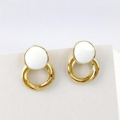  Korean style irregular three circle earrings