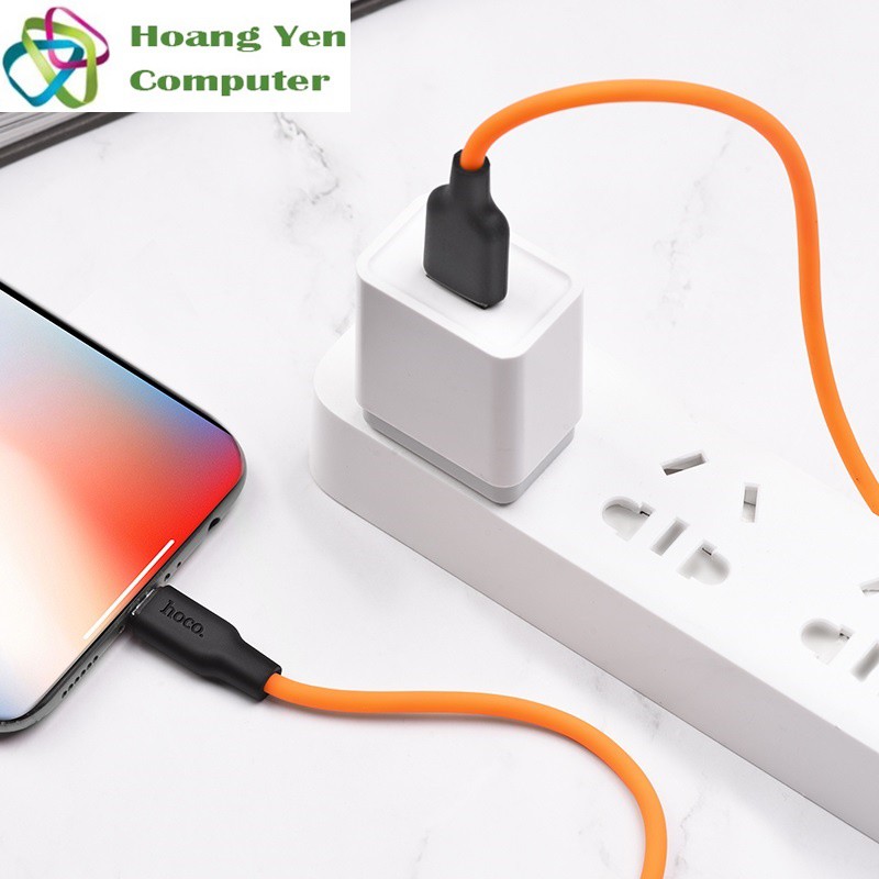 [1M] Cáp Sạc IPhone Hoco X21 Plus Dây Silicon Mềm Dẻo Chống Cháy Dài 1M - BH 1 Năm