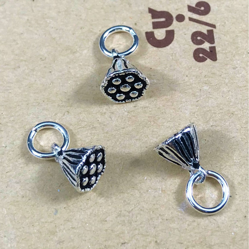 Charm bạc thái móc treo đài hoa sen - Charm bạc 925 - Mã CA254