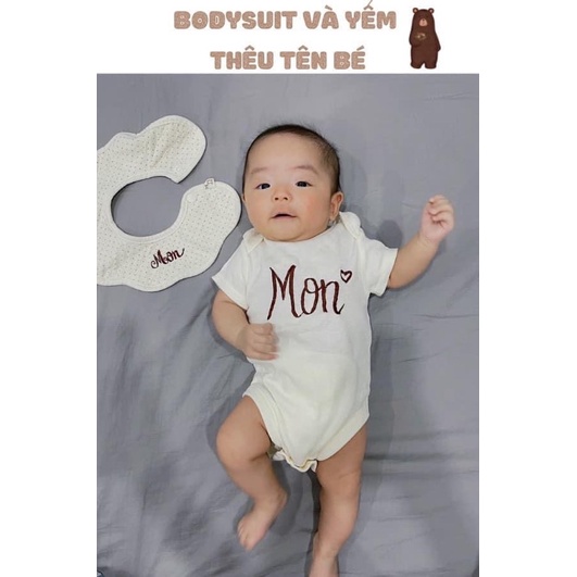 body thêu tên cho bé - chất cotton korea